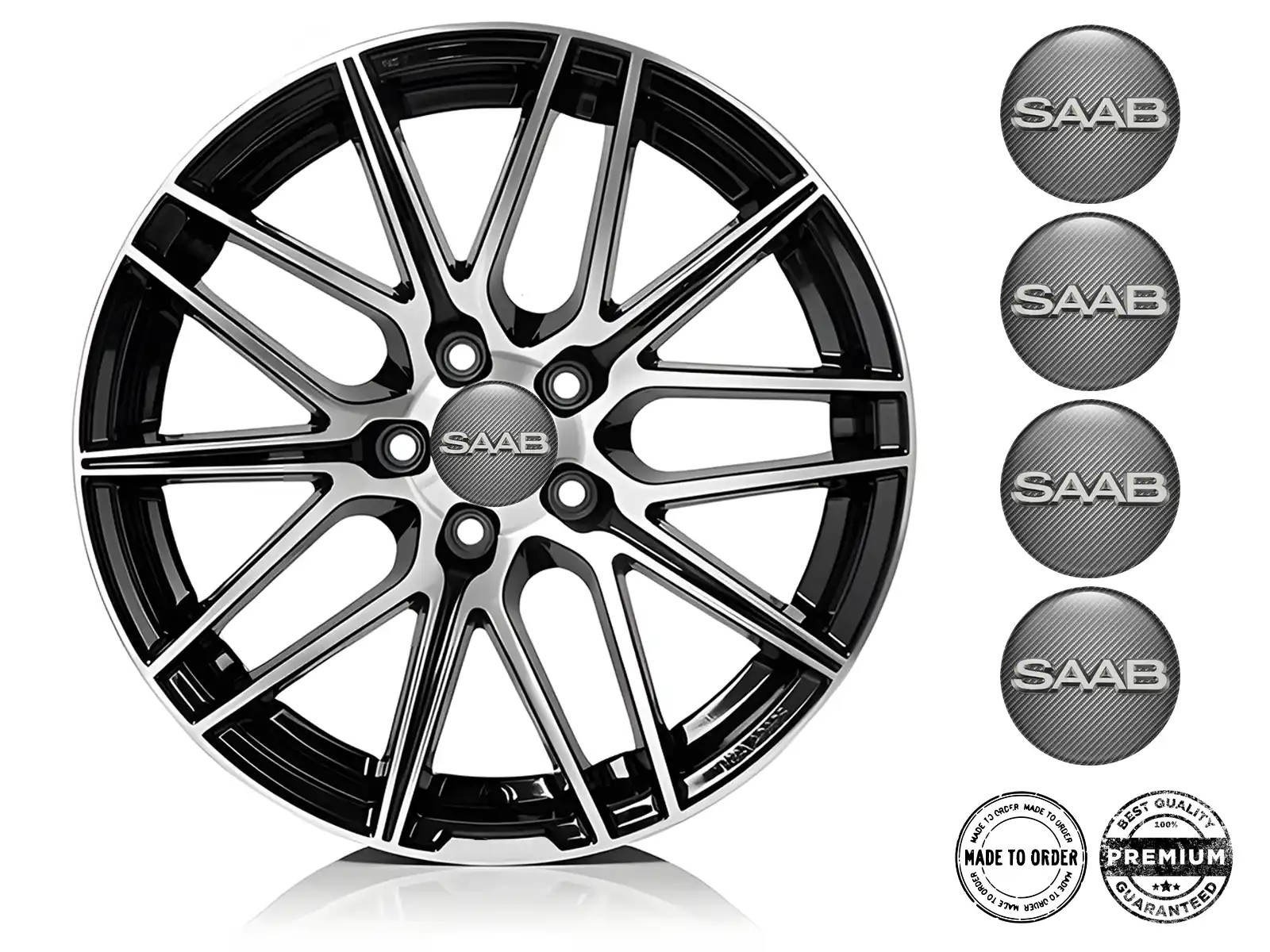 Saab Gewölbte Sticker 3D Quantum Racing Horizon
